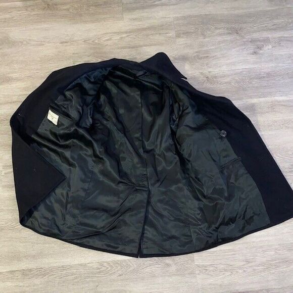 US Military Navy Black 38R Wool Peacoat Men 100% Wool Overcoat USN Enlisted - Picture 4 of 5